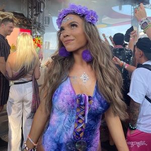 iHeartRaves Purple Bodysuit